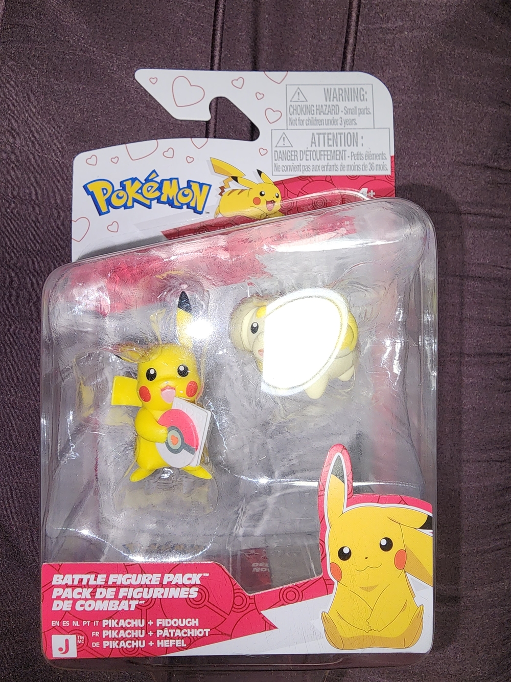 Pikachu & Fidough Battle Figure Pack - Yellow $25 NIB